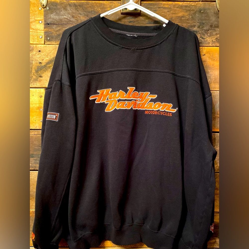 Harley-Davidson LG Oversized Black Crewneck Sweatshirt